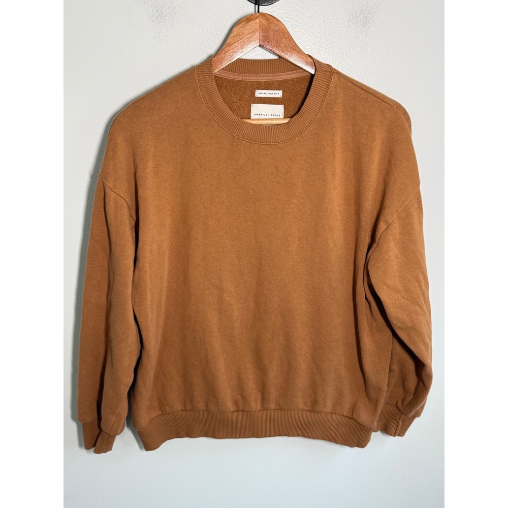 American Eagle Ahh-mazingly Soft Sweatshirt Brown Crewneck Pullover Small